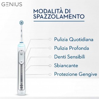 Oral-B Genius 8000N Spazzolino Elettrico Bluetooth Argento con