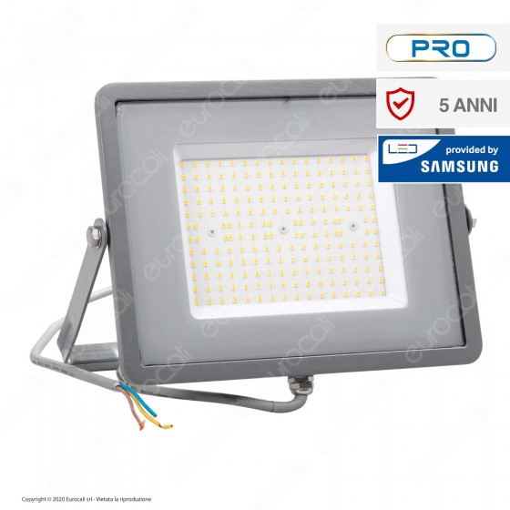 V-Tac PRO VT-106 Faro LED SMD 100W High Lumens Ultrasottile Chip Samsung da Esterno Colore Grigio - SKU 770 / 771