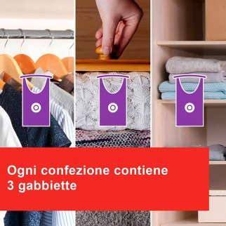 Vape Antitarme Lavanda Gabbiette per Guardaroba - Confezione da 3