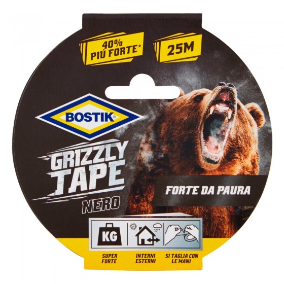 Bostik Grizzly Tape Nastro Nero Telato in PE Impermeabile - 25 Metri Bostik Grizzly Tape Nastro Nero Telato in PE Impermeabile - 25 Metri