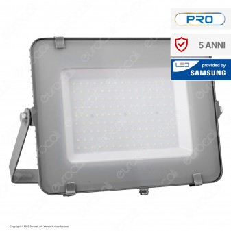 V-Tac PRO VT-150 Faro LED SMD 150W Ultrasottile Chip Samsung da Esterno Colore Grigio - SKU 481 / 482 / 483