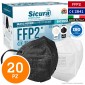 Sicura Protection 20 Mascherine Protettive Doppio Colore 10pz Nere e 10pz Bianche FFP2 NR [TERMINATO]