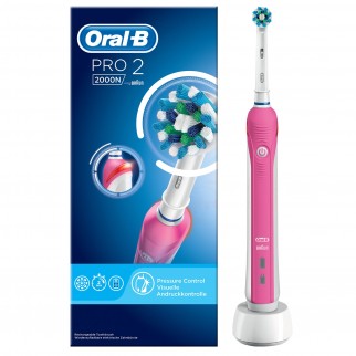 Oral-B Pro 2 2000N Spazzolino Elettrico Ricaricabile Rosa con Testina