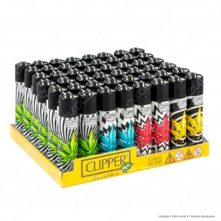 Clipper Large Fantasia Broken Leaves - Box da 48 Accendini [TERMINATO]