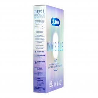 Preservativi Durex Invisible Extra Lube - Scatola 6 pezzi