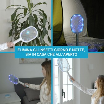Intergross Flash Away Racchetta Killer per Zanzare e Insetti con