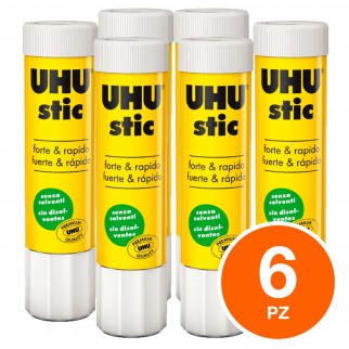 UHU Colla Stick Classica per Carta - 6 Tubetti da 21g