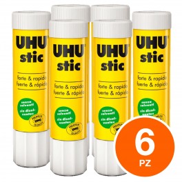 UHU Colla Stick Classica per Carta - 6 Tubetti da 21g