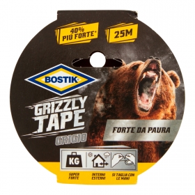 Bostik Grizzly Tape Nastro Grigio Telato in PE Impermeabile - 25 Metri
