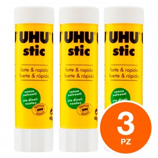 UHU Colla Stick - 3 Tubetti da 40g