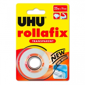 UHU Rollafix Nastro Adesivo Trasparente - 1 Rotolo da 25 Metri