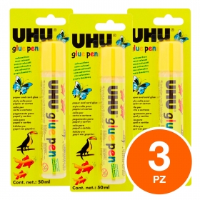 UHU Glue Pen Colla Liquida in fomato Penna - 3 Tubetti da 50ml