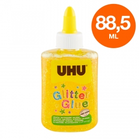 UHU Colla Glitterata Glitter Glue Bottle Colore Giallo - Flacone da