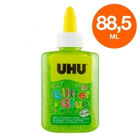 UHU Colla Glitterata Glitter Glue Bottle  Colore Verde - Flacone da 88,5ml