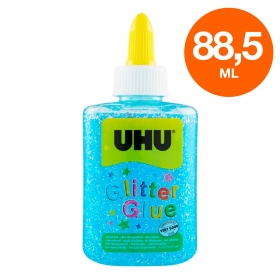 UHU Colla Glitterata Glitter Glue Bottle Colore Azzurro - Flacone da