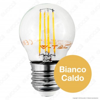 V-Tac VT-1980D Lampadina LED E27 4W MiniGlobo G45 Filamento