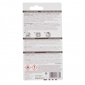 UHU Plast Special Adesivo per Materiale Plastico - 1 Flacone con