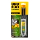 UHU Plus Endfest 90 Minuti Adesivo Epossidico - 1 Blister con Siringa Doppia Camera 14ml + 2 Beccucci Miscelatori di Precisione