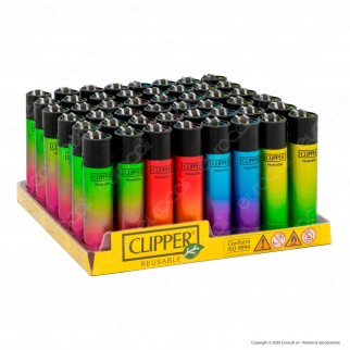 Clipper Large Fantasia Crystal Gradient - Box da 48 Accendini