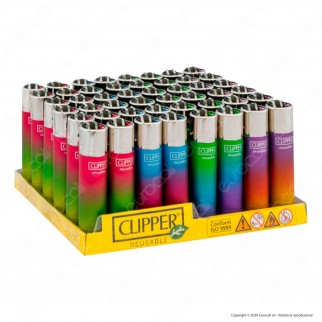 Clipper Large Fantasia Triple Gradient - Box da 48 Accendini