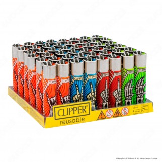 Clipper Large Fantasia Skeleton Fingers - Box da 48 Accendini