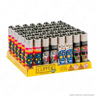 Clipper Micro Fantasia Happy Skulls - Box da 48 Accendini [TERMINATO]