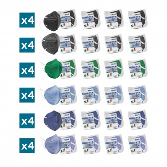 Sicura Protection 24 Mascherine Protettive Colorate Monouso con