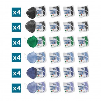 Sicura Protection 24 Mascherine Protettive Colorate Monouso con