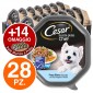 28 Vaschette Cesar Scelta dello Chef per Cani con Pesce Bianco Riso Integrale e Verdure + 14 Manzo e Pollo in OMAGGIO