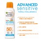 Garnier Ambre Solaire Kids Advanced Sensitive SPF 50+ Spray Anti Sabbia Protezione Molto Alta Bimbi - Flacone da 200ml