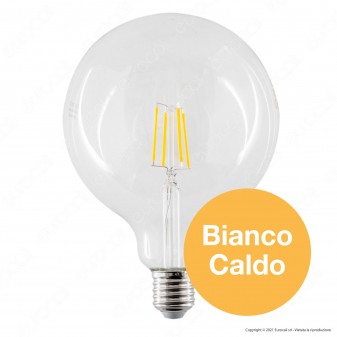 V-Tac VT-1994D Lampadina LED E27 4W Globo G125 Filamento Dimmerabile