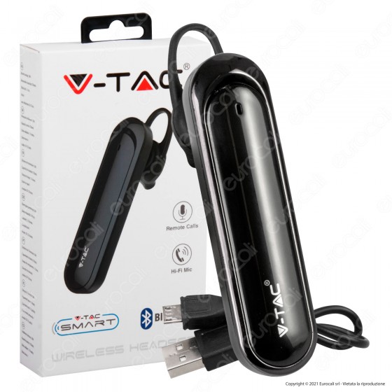 V-Tac VT-6800 Auricolare Bluetooth Headset Colore Nero - SKU 7702 V-Tac VT-6800 Auricolare Bluetooth Headset Colore Nero - SKU 7702
