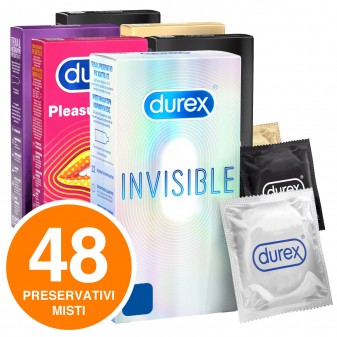 Durex Kit Spicy Exploration Mix Preservativi in Scatola Stimolanti Anallergici Lubrificati Sottili - 8 Confezioni