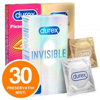 Durex Kit Deep Feelings Mix Preservativi in Scatola Stimolanti e Sottili - 30 Profilattici