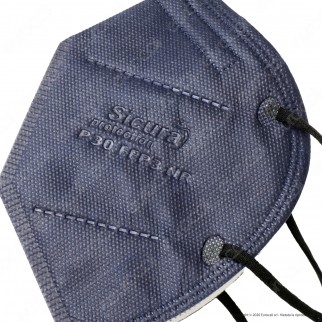 Sicura Protection 50 Mascherine Protettive Colore Blu Elastici Neri