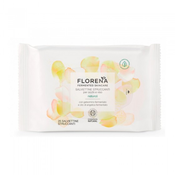 Florena Fermented Skincare Salviettine Struccanti Naturali - Confezione da 25 Salviette