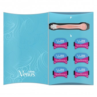 Gillette Venus Spa Breeze Kit con Rasoio per la Depilazione + 14