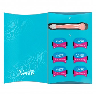Gillette Venus Spa Breeze Kit con Rasoio per la Depilazione + 10