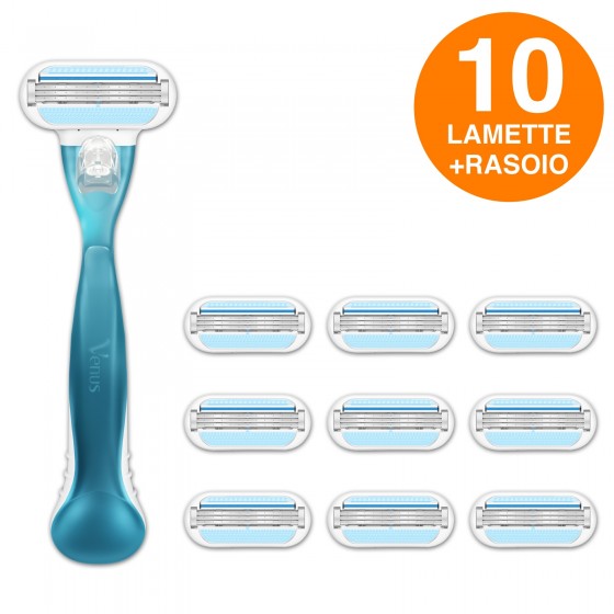 Gillette Venus Smooth Kit con Rasoio per la Depilazione + 10 Lamette Gillette Venus Smooth Kit con Rasoio per la Depilazione + 10 Lamette