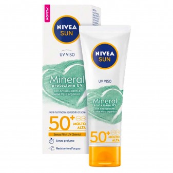 Nivea Sun Mineral Protezione UV Crema Viso SPF 50+ - Flacone da 50 ml