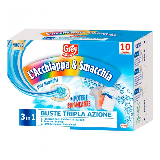 Grey L'Acchiappa & Smacchia Smacchiatore Sbiancante per Lavatrice Grey L'Acchiappa & Smacchia Smacchiatore Sbiancante per Lavatrice