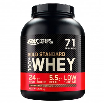 Optimum Nutrition Gold Standard 100% Whey Proteine e Aminoacidi in Polvere Gusto Cioccolato al Latte - Barattolo da 2,27Kg