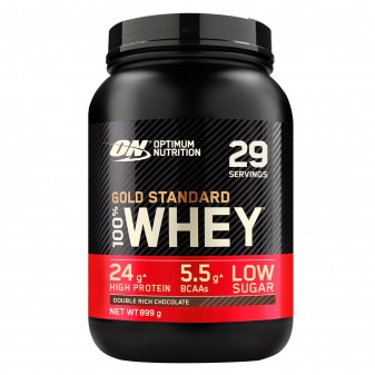 Optimum Nutrition Gold Standard 100% Whey Proteine e Aminoacidi in Polvere Gusto Doppio Cioccolato - Barattolo da 899g