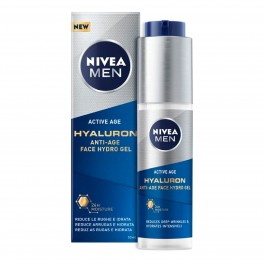 Nivea Men Active Age Hyaluron Gel Viso Idratante - Flacone da 50 ml