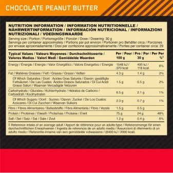 Optimum Nutrition Gold Standard 100% Whey Proteine Aminoacidi in Polvere Gusto Cioccolato Burro di Arachidi - Barattolo da 896g