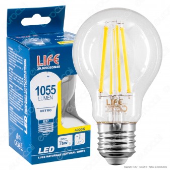 Life Lampadina LED E27 8W Bulb A60 Filamento - mod. 39.920353C27 / 39.920353N40
