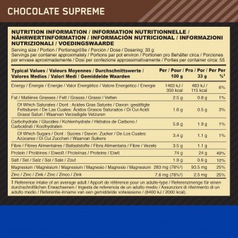 Optimum Nutrition Gold Standard 100% Casein Proteine Aminoacidi in Polvere per la Notte al Cioccolato - Barattolo da 1,82kg