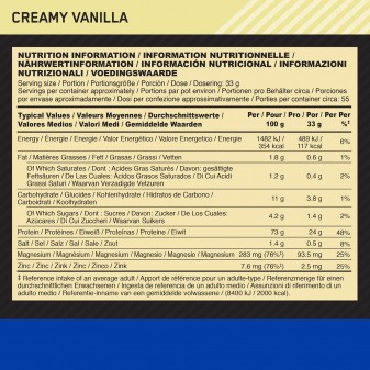 Optimum Nutrition Gold Standard 100% Casein Proteine Aminoacidi in Polvere Notte Crema alla Vaniglia - Barattolo da 1,82kg