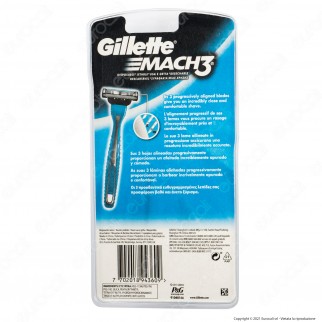 Gillette Mach3 Rasoio Usa e Getta con 3 Lame - Confezione da 3 Rasoi
