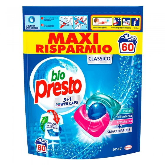Bio Presto Power Caps Classico Detersivo in Capsule per Lavatrice - Bio Presto Power Caps Classico Detersivo in Capsule per Lavatrice -